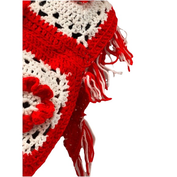 Crochet Vintage Red White Flower Top Skirt Bag Henrietta Tanuska Beverly Hills - Picture 9 of 16